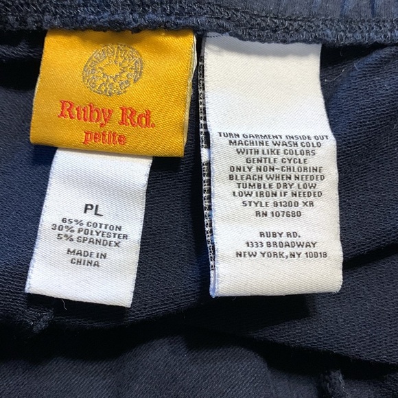 Ruby Rd. Dark Blue Petite Pants Large - Picture 2 of 2